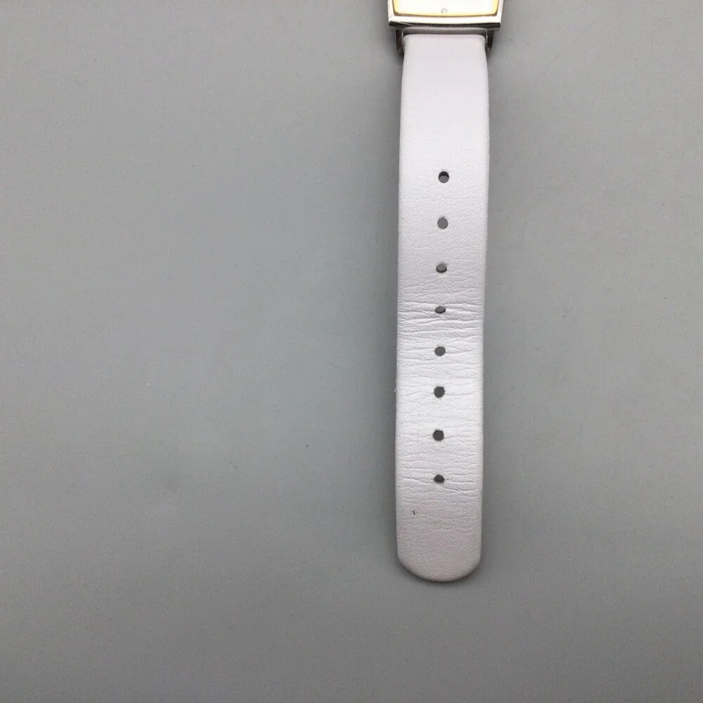 Grenen Denmark Watch Women 23mm Steel Case White Leather Strap Date New Battery